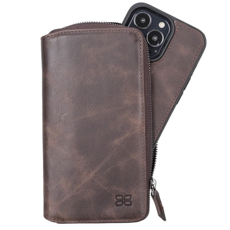 Detachable Leather Zipper Wallet Cases for Apple iPhone 13 Series - Puck's