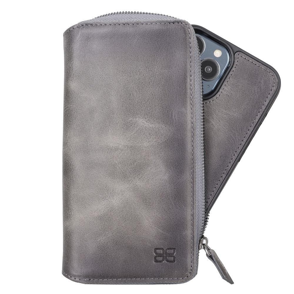 Detachable Leather Zipper Wallet Cases for Apple iPhone 13 Series - Puck's