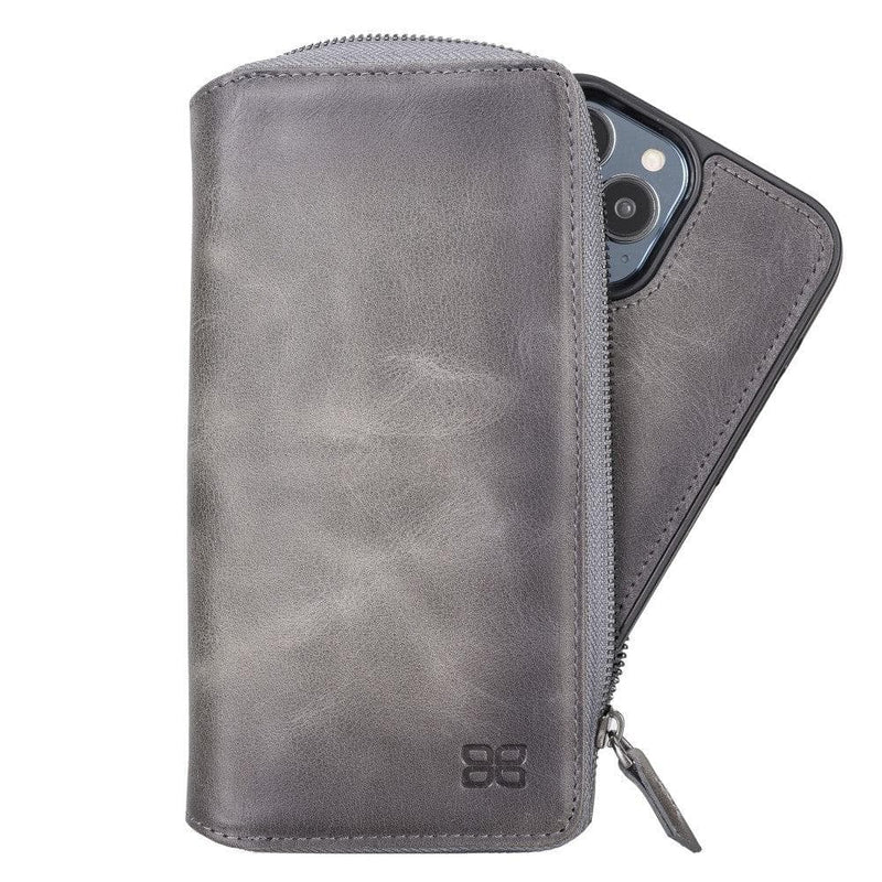 Detachable Leather Zipper Wallet Cases for Apple iPhone 13 Series - Puck's