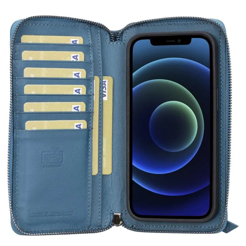 Detachable Leather Zipper Wallet Cases for Apple iPhone 13 Series - Puck's