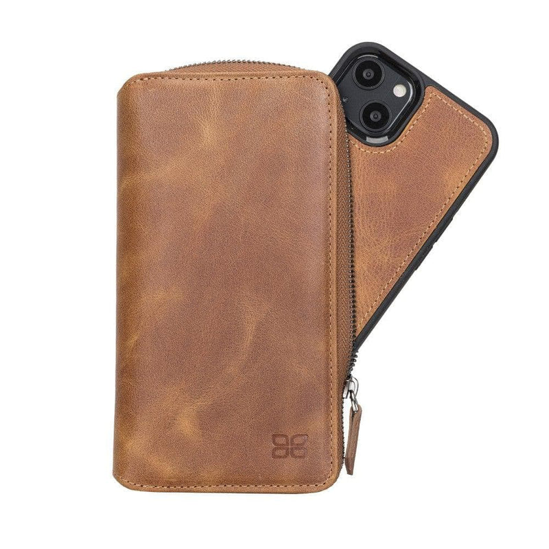 Detachable Leather Zipper Wallet Cases for Apple iPhone 13 Series - Puck's