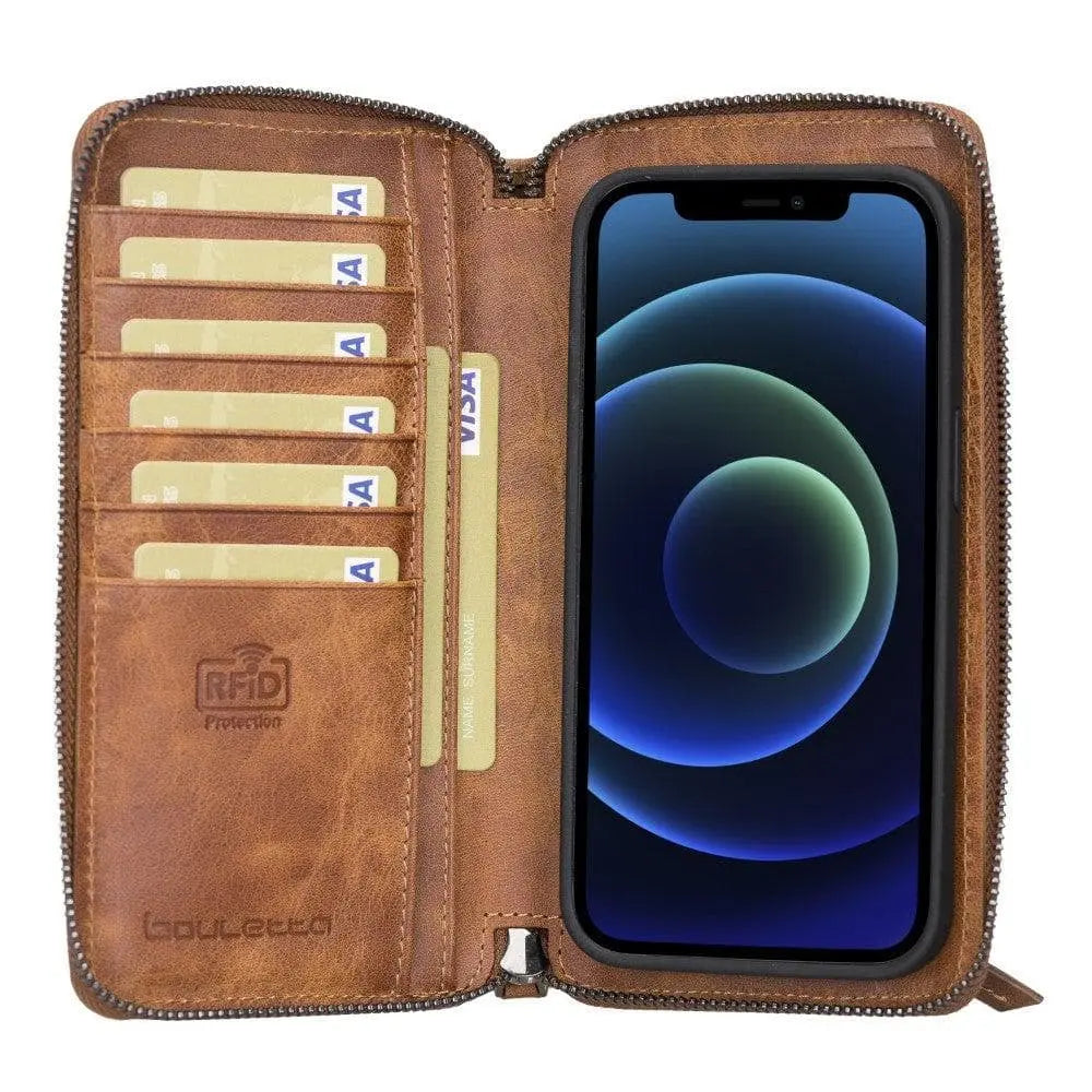 Detachable Leather Zipper Wallet Cases for Apple iPhone 13 Series - Puck's