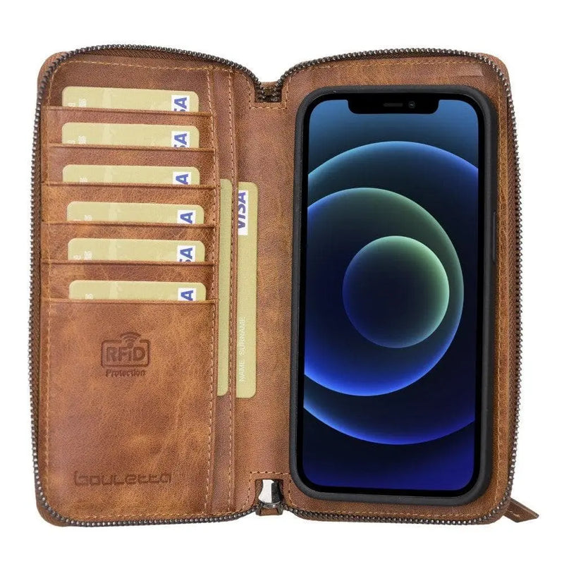 Detachable Leather Zipper Wallet Cases for Apple iPhone 13 Series - Puck's