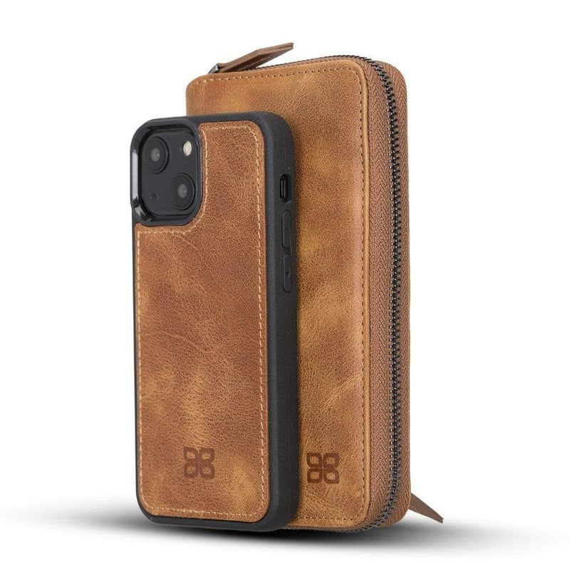 Detachable Leather Zipper Wallet Cases for Apple iPhone 13 Series - Puck's
