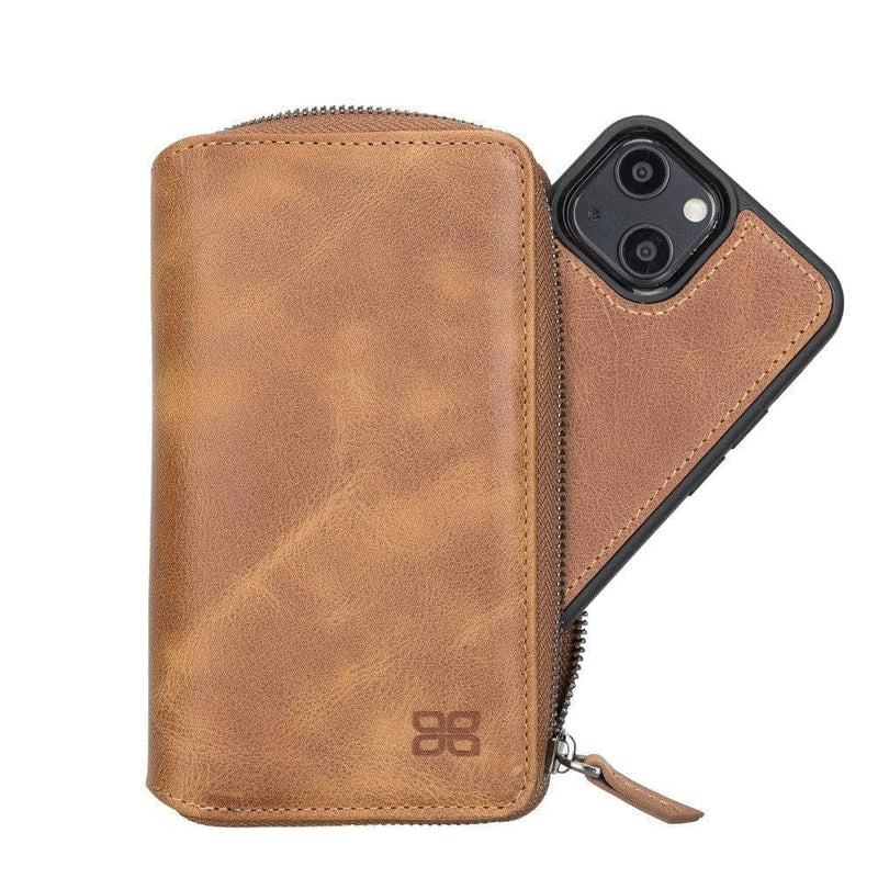 Detachable Leather Zipper Wallet Cases for Apple iPhone 13 Series - Puck's