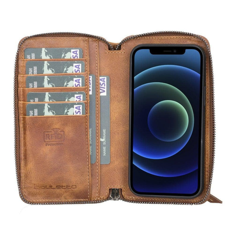 Detachable Leather Zipper Wallet Cases for Apple iPhone 13 Series - Puck's