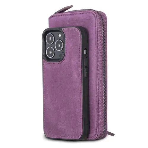 Detachable Leather Zipper Wallet Cases for Apple iPhone 13 Series - Puck's