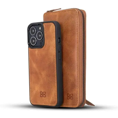 Detachable Leather Zipper Wallet Cases for Apple iPhone 13 Series - Puck's