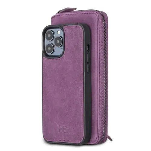 Detachable Leather Zipper Wallet Cases for Apple iPhone 13 Series - Puck's