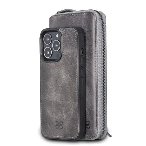 Detachable Leather Zipper Wallet Cases for Apple iPhone 13 Series - Puck's