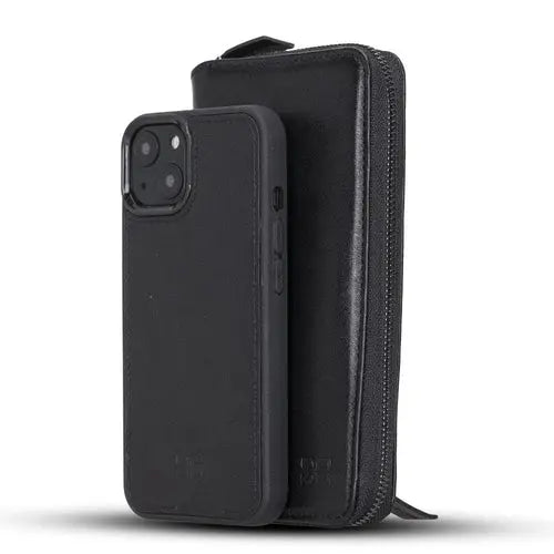 Detachable Leather Zipper Wallet Cases for Apple iPhone 13 Series - Puck's