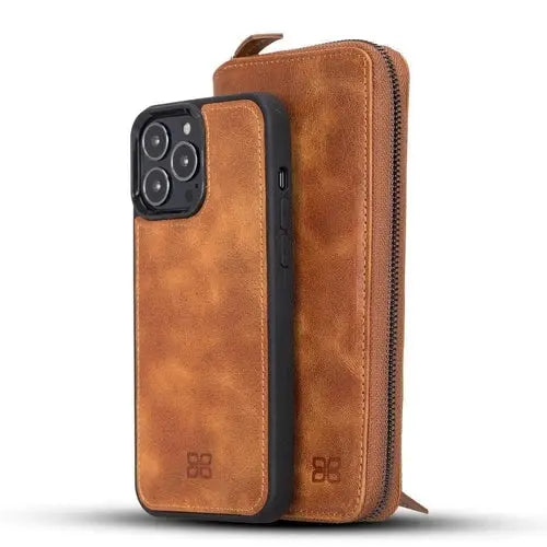 Detachable Leather Zipper Wallet Cases for Apple iPhone 13 Series - Puck's