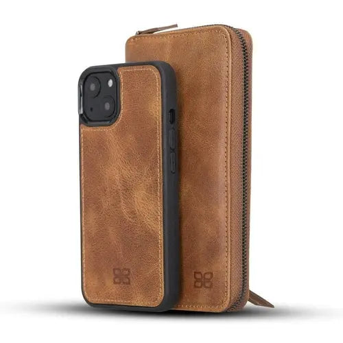 Detachable Leather Zipper Wallet Cases for Apple iPhone 13 Series - Puck's