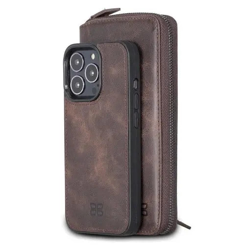 Detachable Leather Zipper Wallet Cases for Apple iPhone 13 Series - Puck's