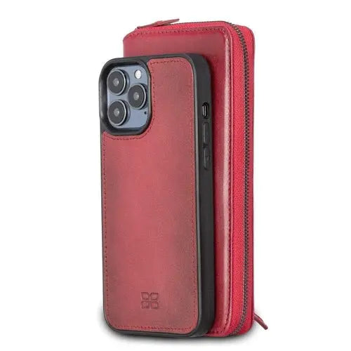 Detachable Leather Zipper Wallet Cases for Apple iPhone 13 Series - Puck's