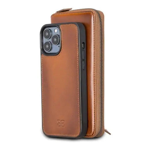Detachable Leather Zipper Wallet Cases for Apple iPhone 13 Series - Puck's