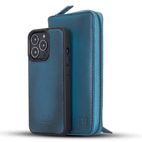 Detachable Leather Zipper Wallet Cases for Apple iPhone 13 Series - Puck's