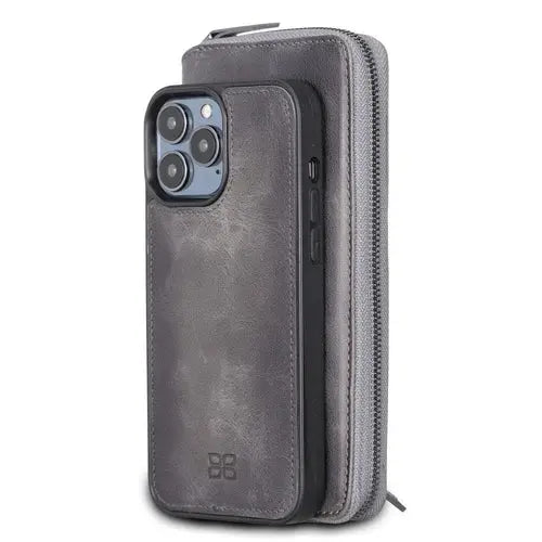 Detachable Leather Zipper Wallet Cases for Apple iPhone 13 Series - Puck's