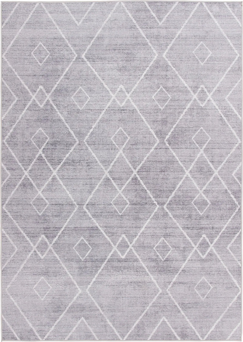 Diamond Machine Washable Indoor Area Rug, Gray, 5'X7' - Puck's