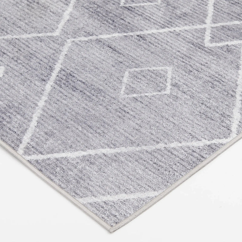 Diamond Machine Washable Indoor Area Rug, Gray, 5'X7' - Puck's