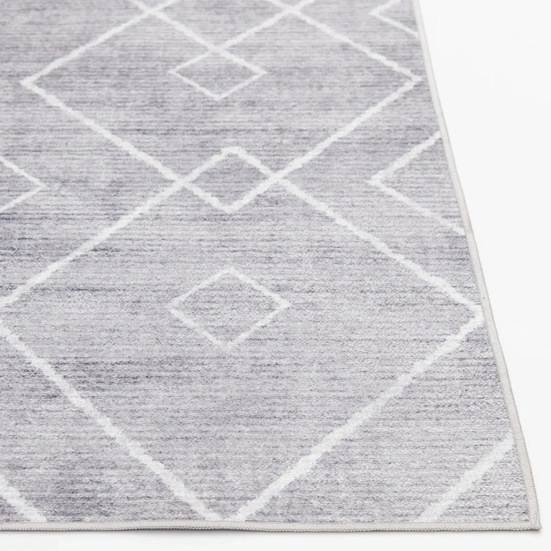 Diamond Machine Washable Indoor Area Rug, Gray, 5'X7' - Puck's