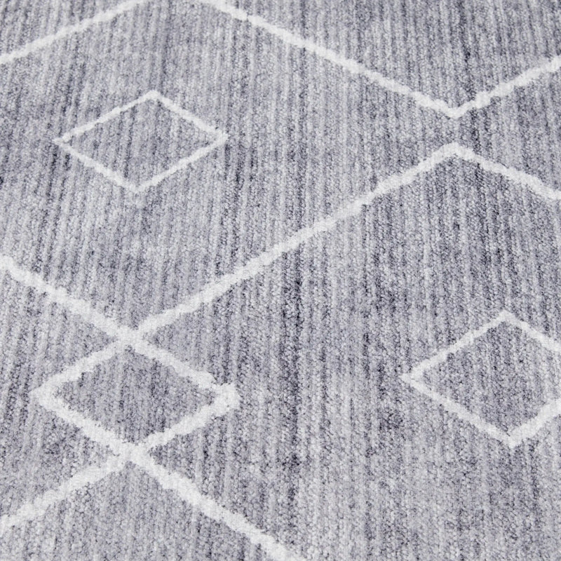 Diamond Machine Washable Indoor Area Rug, Gray, 5'X7' - Puck's