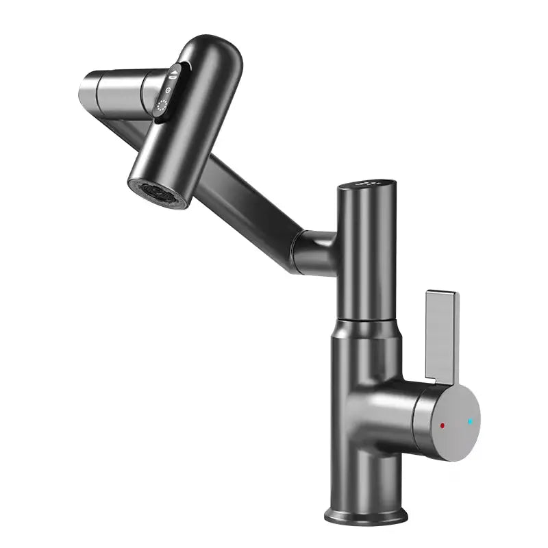 Digital Display LED Basin Faucet 360 Rotation Multi-Function Stream Sprayer Hot Cold Water Sink Mixer Wash Tap for Bathroom - Puck's