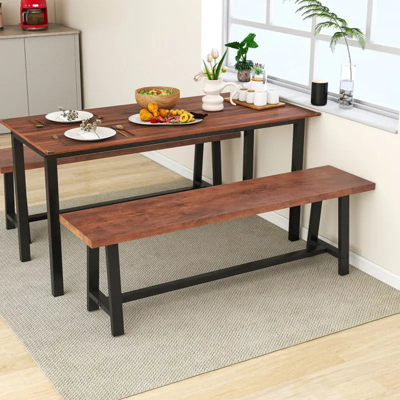 Dining Bench 2/3 Person Entryway Shoe Bench with Metal Frame - Puck's