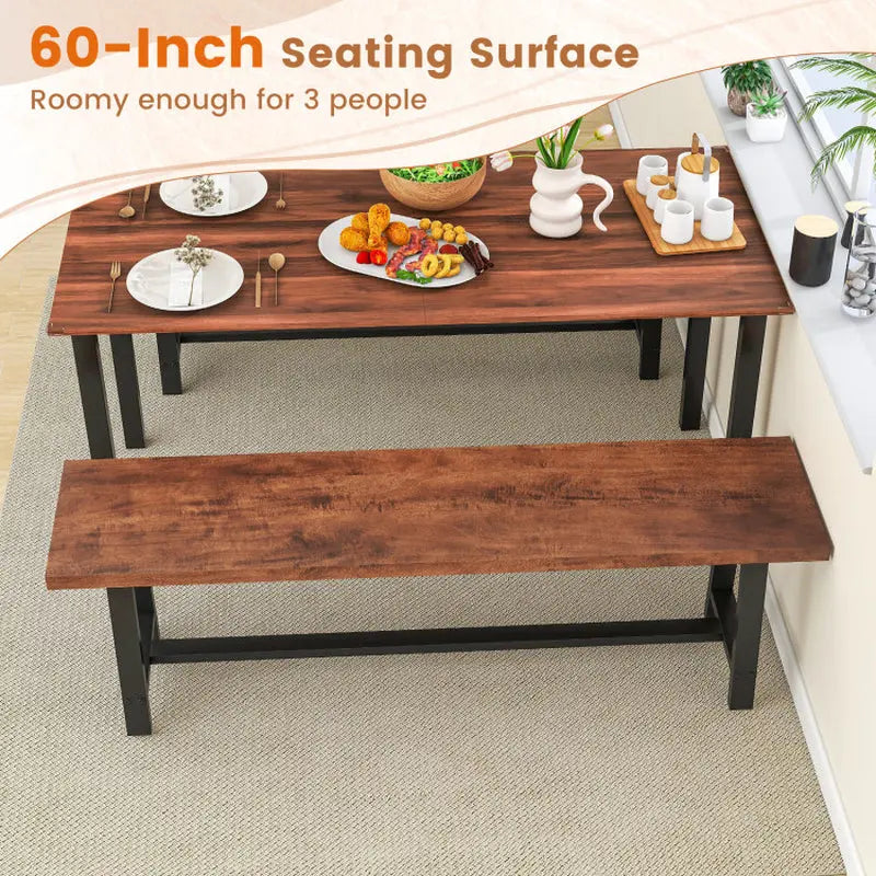 Dining Bench 2/3 Person Entryway Shoe Bench with Metal Frame - Puck's
