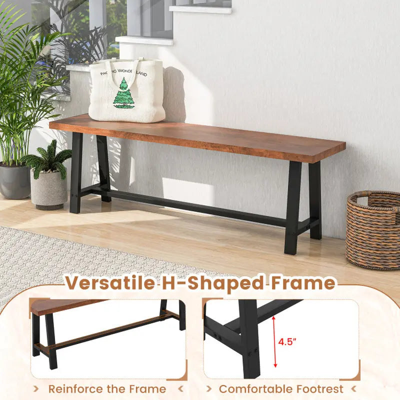 Dining Bench 2/3 Person Entryway Shoe Bench with Metal Frame - Puck's