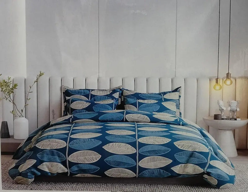 Double Bed Sheet 3 Pc Set (1 Double Bedsheet + 2 Pillow Covers) Teal - Puck's