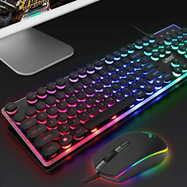 Dragon LED Backlight Gaming USB Wired Keyboard Mouse Set - Puck's