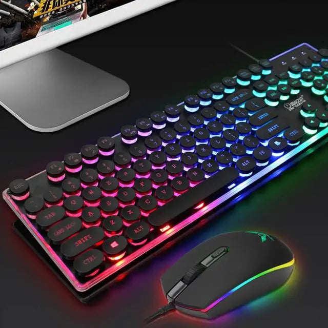 Dragon LED Backlight Gaming USB Wired Keyboard Mouse Set - Puck's