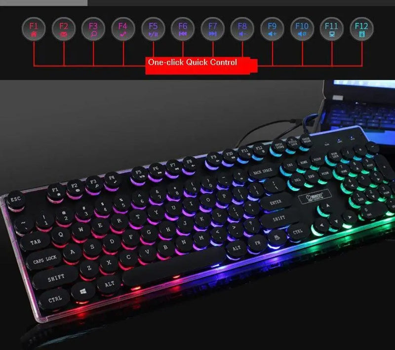 Dragon LED Backlight Gaming USB Wired Keyboard Mouse Set - Puck's