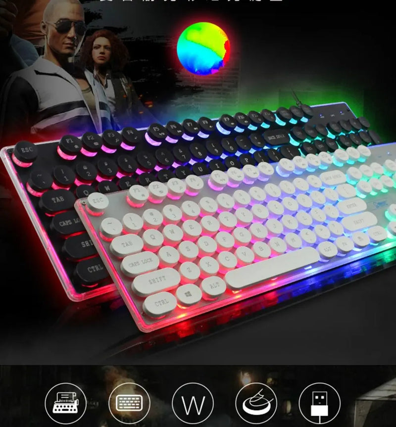 Dragon LED Backlight Gaming USB Wired Keyboard Mouse Set - Puck's