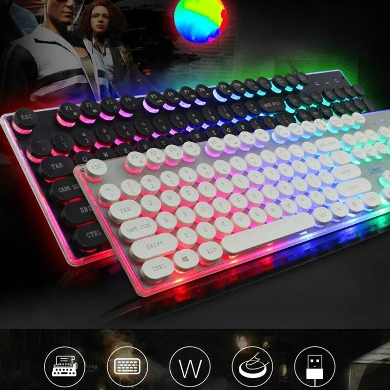 Dragon LED Backlight Gaming USB Wired Keyboard Mouse Set - Puck's