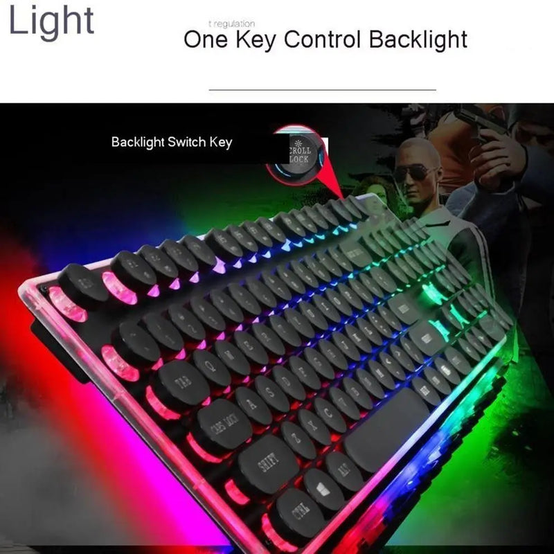 Dragon LED Backlight Gaming USB Wired Keyboard Mouse Set - Puck's