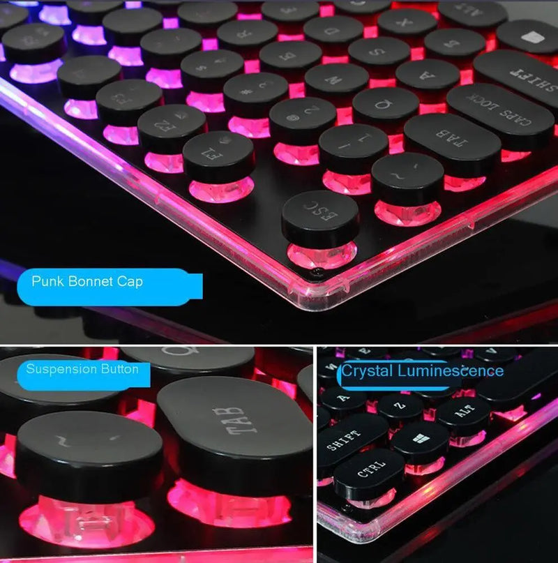 Dragon LED Backlight Gaming USB Wired Keyboard Mouse Set - Puck's