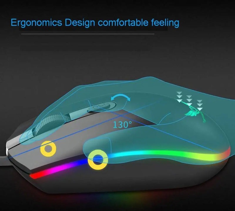 Dragon LED Backlight Gaming USB Wired Keyboard Mouse Set - Puck's