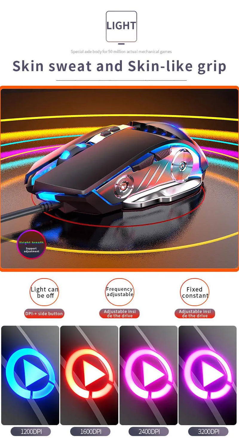 Dragon  X1Z Mechanical Gaming Keyboard Mouse Set with Gaming - Puck's