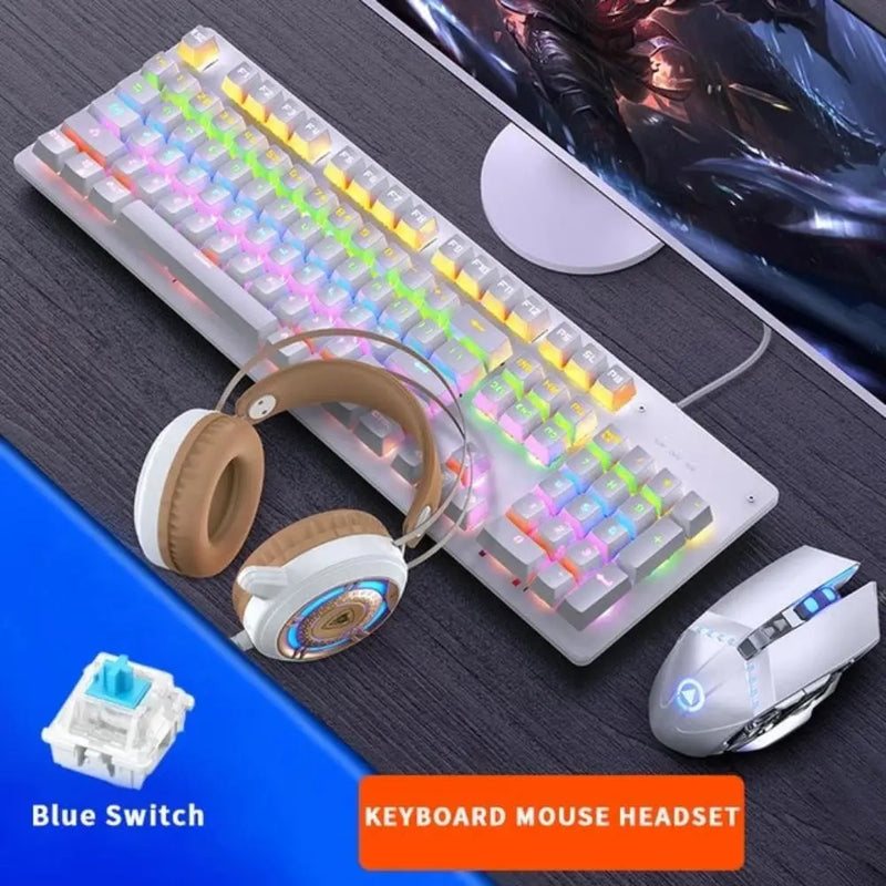 Dragon  X1Z Mechanical Gaming Keyboard Mouse Set with Gaming - Puck's