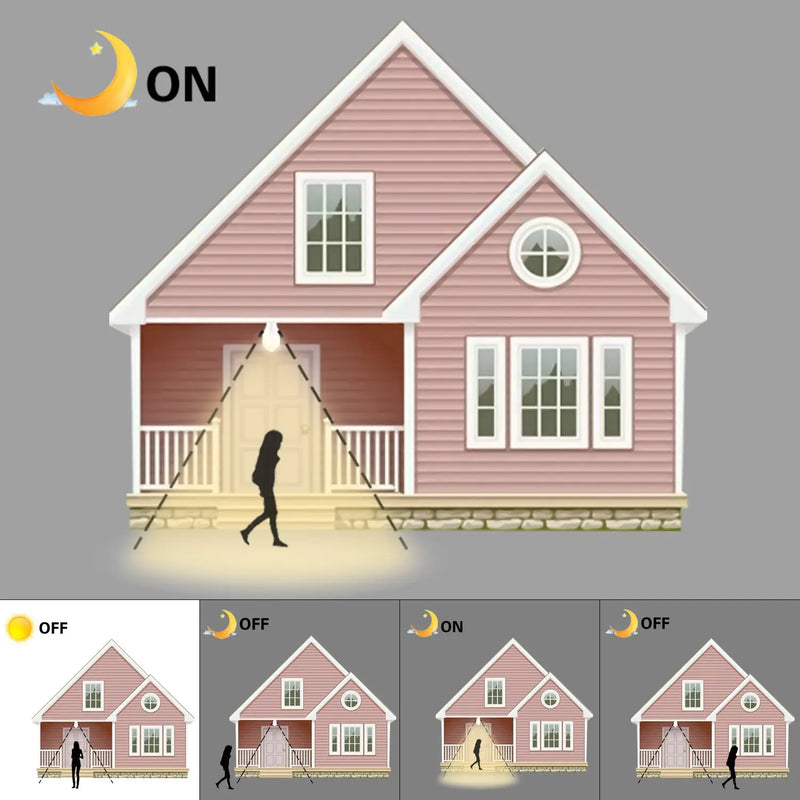 E27 LED Bulb Light Sensor PIR Sensor Warm White - Puck's