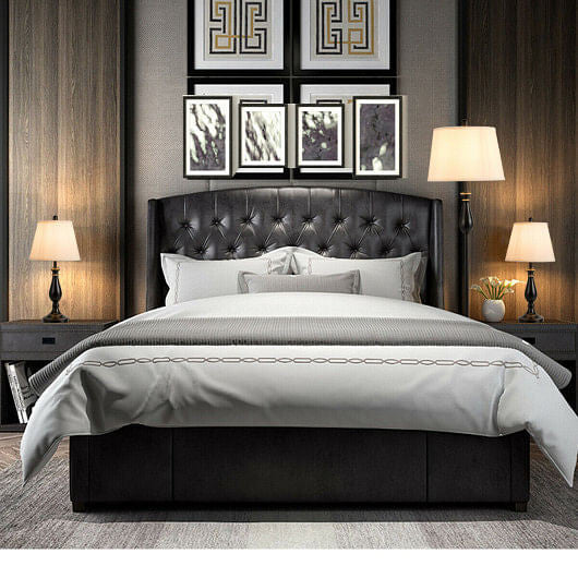 3 Pieces Brushed Nickel Lamp Set-Black-0