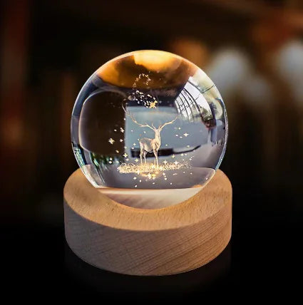3D Crystal Solar System Night Light - Puck's