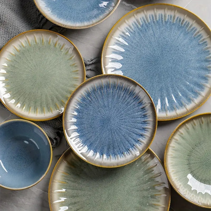 Elegant Nordic Ceramic Plates  Premium Vintage Dinnerware Set - Puck's