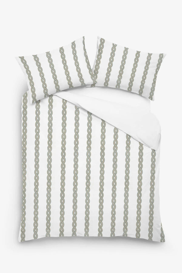 Eleni - 3 Piece Crewel Embroidered Duvet Set | Linen Cotton Mix | - Puck's
