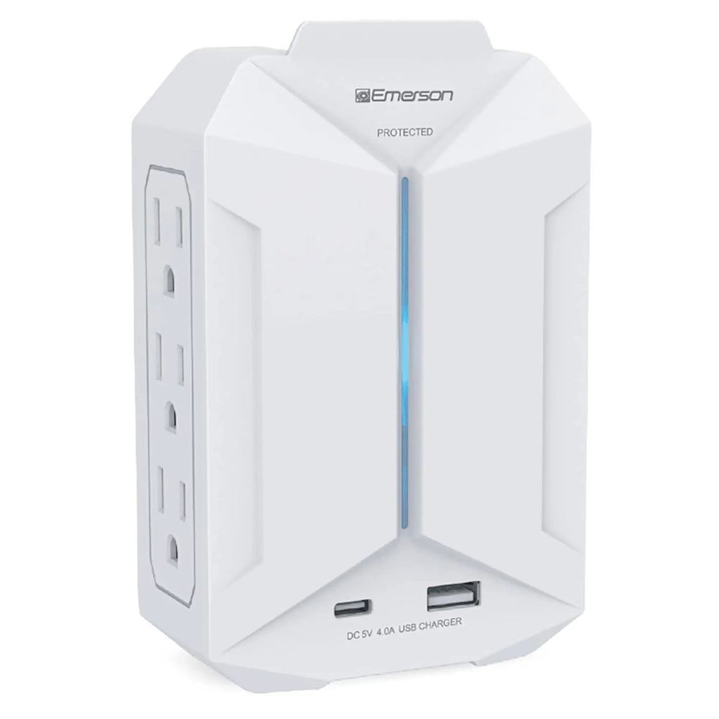 Emerson 6-Outlet + USB Wall Charger with Surge Protection and LED - Puck's