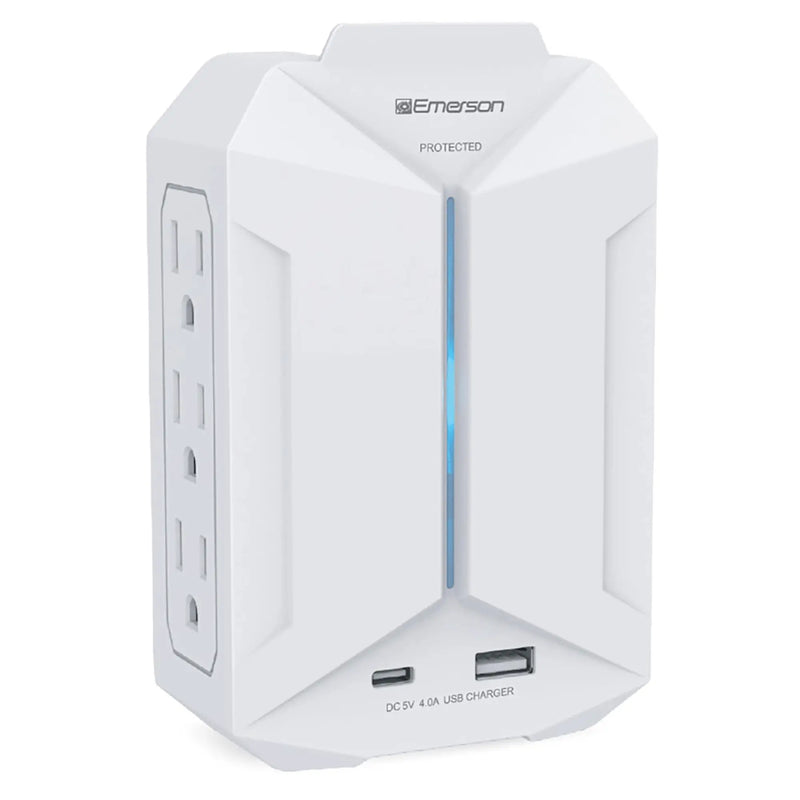 Emerson 6-Outlet + USB Wall Charger with Surge Protection and LED - Puck's