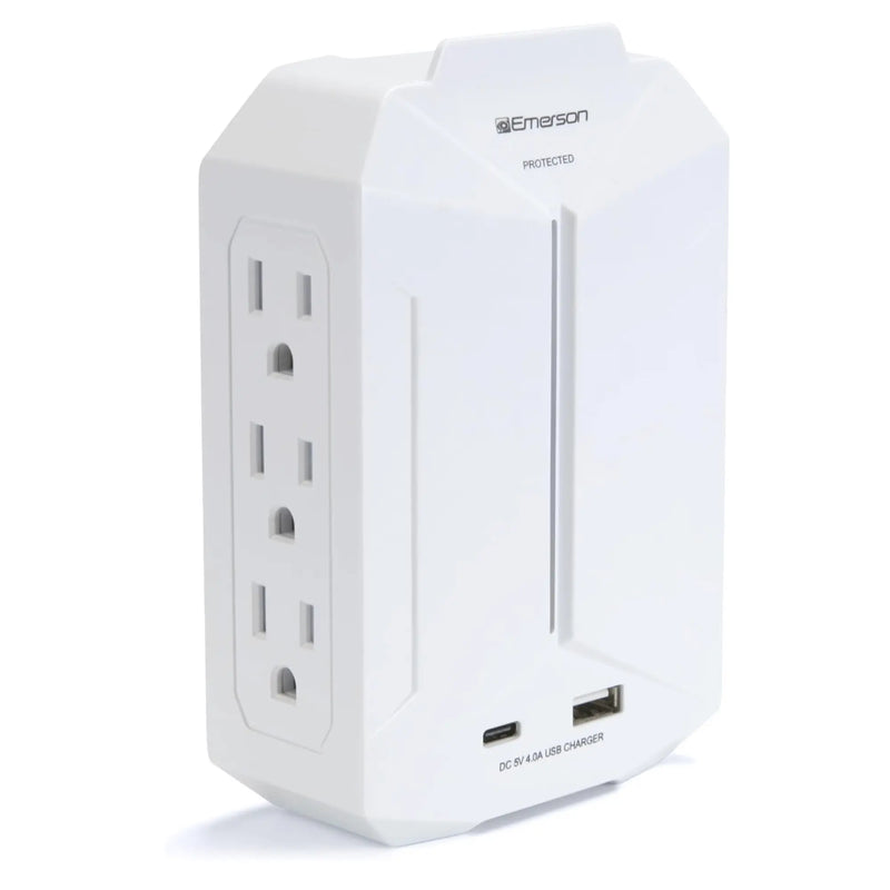 Emerson 6-Outlet + USB Wall Charger with Surge Protection and LED - Puck's