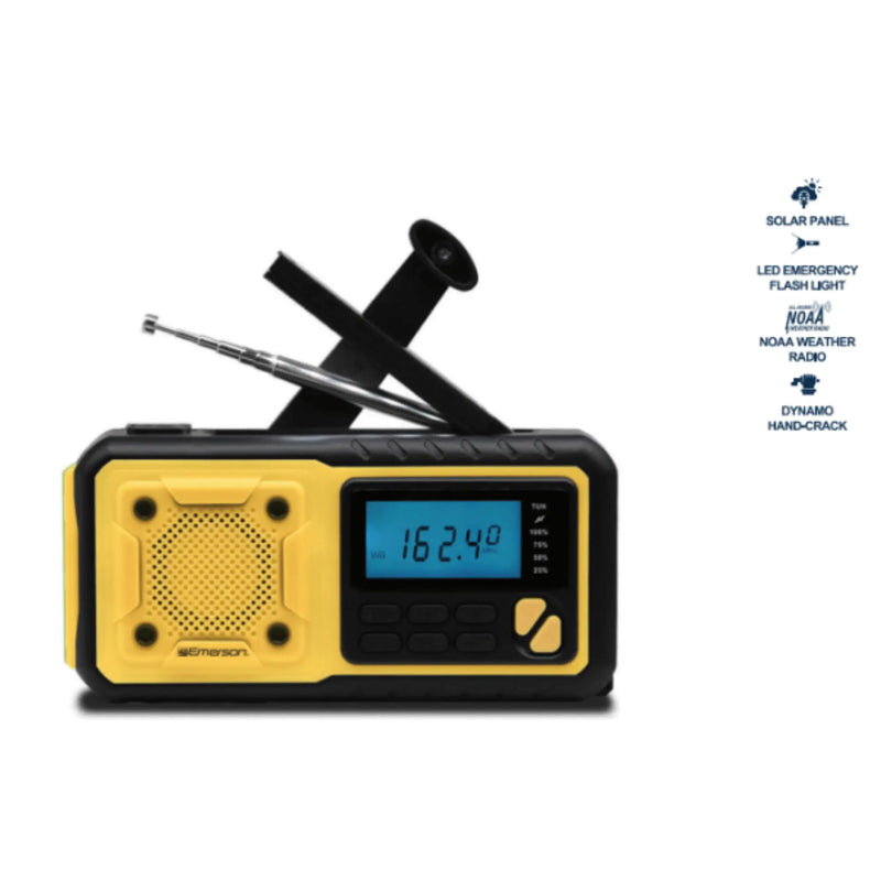 Emerson Emergency AM / FM Radio with Weather Band / Flashlight / Power - Puck's